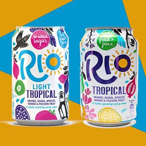 英国 rio light tropical 里约热带水果汁软气泡饮料 易拉罐330ml