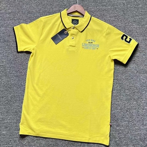 夏装丹麦lindbergh林德伯格男全棉短袖polo衫休闲柠檬黄m码