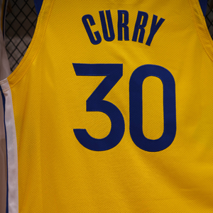 30号库里球衣定制11汤普森刺绣au球员版thebay城市版黄色钻石标