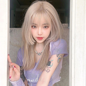 rose同款网红女团发色显白气质公主切假发女中长发潮色新款夏季假