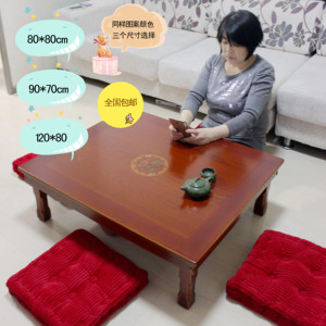韩式炕桌折叠朝鲜族饭桌折叠桌方桌圆桌日式矮桌榻榻米小木桌餐桌
