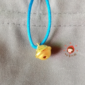 周大福999黄金足金雪花小铃铛吊坠光面磨砂铃铛不响香港代购