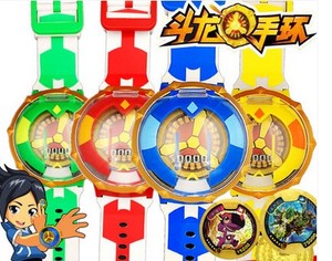 正版百逸动洛小易蓝天画龙斗龙战士手环手表语音报时斗龙卡召唤器