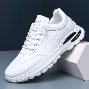 特价皮革面温州皮鞋白色板鞋百搭工作皮鞋小白鞋韩版便宜男鞋低价