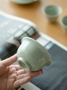 宋青釉悠然压手杯主人杯陶瓷品茗杯功夫茶杯个人专用茶盏纯色茶具