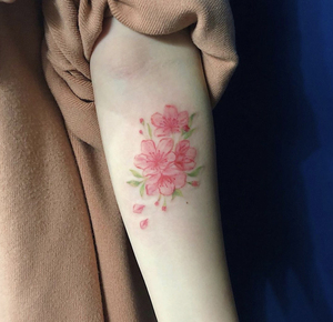 hge tattoo独家手绘 手腕花朵韩系简约防水纹身贴 a95