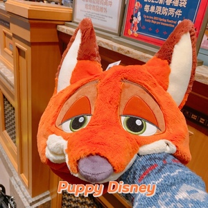 香港迪士尼乐园代购 疯狂动物城nick尼克狐狸大头毛绒头套帽子