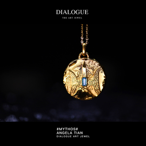 【希腊神话古币系列】海王波塞冬925银18k金镶嵌宝石吊坠可定制