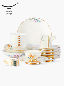 新年送礼国瓷永丰源幸福春天餐具套装31头6人位陶瓷碗盘碟送长辈