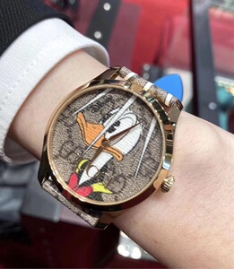 香港专柜正品古驰gucci手表老花腕表男女迪士尼唐老鸭