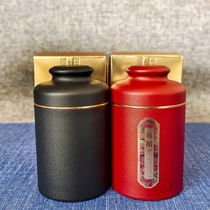 龙珠小铁罐红色生铁盒茶叶包装精美黑色盒子茶化石金属礼盒沱茶罐