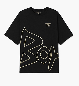 潮牌boy休闲男女款短袖春夏新品字母印花后背烫金小熊情侣宽松t恤