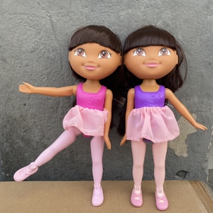 收藏老货大朵拉dora芭蕾舞娃娃关节可动实心公仔美泰正版女孩玩具