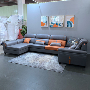u型布艺沙发组合大户型客厅家具科技布沙发现代简约中式定制沙发