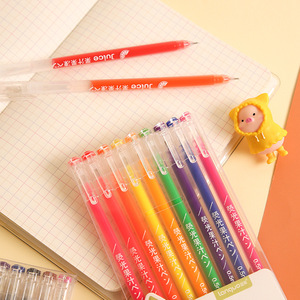 蓝果文具 荧光果汁色中性笔9支套装 大容量手帐diy绘画笔手账用品