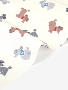韩国进口花型40支支纯棉布料贵宾犬手工坐垫DIY布包袋服装面料