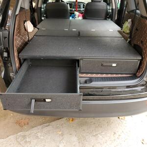 丰田汉兰达 床车改装 游民部落 汽车后备箱定制抽屉车魔盒 置物箱