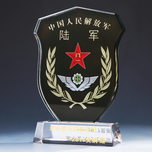陆军臂章纪念品盾牌定制退伍送战友老兵留念军人奖牌退役八一礼品