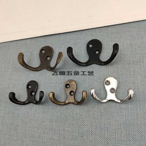 飞翔双钩斜眼挂钩合金橱柜 挂衣钩复古门后双钩木板挂钩壁画钩