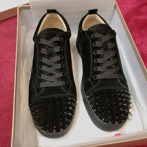 欧洲站cl男鞋低帮鞋休闲系带红底鞋头铆钉情侣板鞋香港同款潮夜店