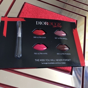 dior迪奥diorouge红管系列口红4色试色卡999/587/763/883