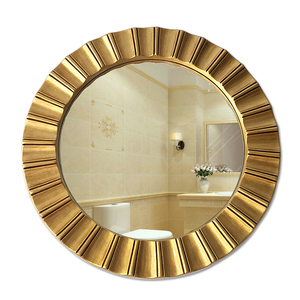 欧式镜子壁挂圆形浴室镜店面装饰镜复古卫生间镜卫浴浴镜玄关镜框