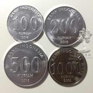 印度尼西亚2016年清年份硬币4枚一套100-200-500-1000卢比印尼