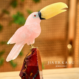 【i】招财旺运镇宅 趣味水晶小鸟 巴西原矿手工 幸运小鸟摆件礼物