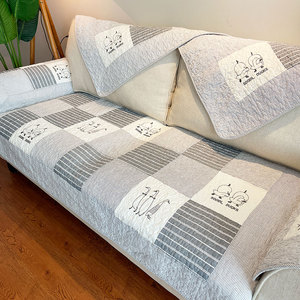 新品韩式夏季沙发垫全棉布艺防滑四季通用纯棉直排坐垫轻奢高级感