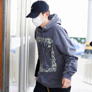 error韩式新款长袖邓伦同款领口不对称连帽卫衣1人付款1206