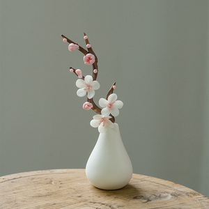 手工陶瓷梅花花枝新中式向日葵牡丹立体仿真花瓶居家创意桌面摆件