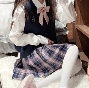 [暮紫霞光] 花千猪jk原创 jk格裙 jk制服裙 花千猪原创