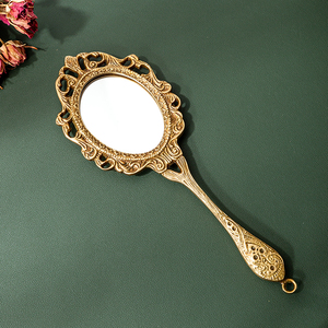mia家居欧式进口手持化妆镜梳妆手柄镜复古精致贵妃镜女友礼物