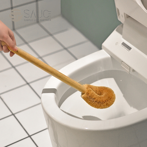 日本天然椰棕马桶刷长柄清洁刷卫生间无死角刷子家用洗厕所软毛刷