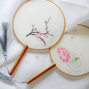 古风刺绣diy团扇材料包新手入门自制作礼物手工自绣中国风扇子女