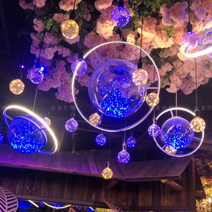 网红地球仪星空球吊灯音乐餐厅酒吧清吧店铺创意满天星氛围装饰灯