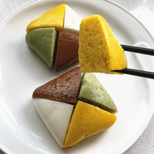 田胖子四季发财糕儿童营养早餐彩色发糕米糕酒店餐厅特色点心340g