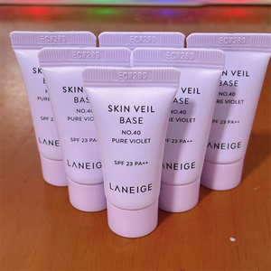 6支打包~韩国兰芝隔离霜5ml雪纱紫色持久打底提亮妆前乳小样包邮