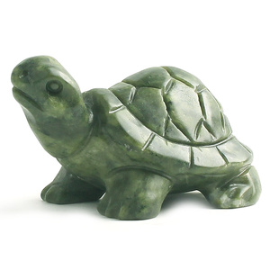 玄友 玉石龟寿礼小摆件黄玉金龟南玉鱼缸石雕乌龟桌面饰品玉龟