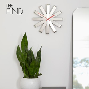 THE FIND/UMBRA 丝带时钟创意家居客厅墙饰轻奢现代金属家用挂钟
