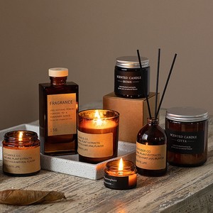 citta西苔 复古棕瓶香薰蜡烛家用卧室香氛进口精油持久芳香气熏香