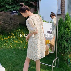 IRO BITTON法式初恋泡泡袖碎花连衣裙女设计感气质显瘦小个子短裙