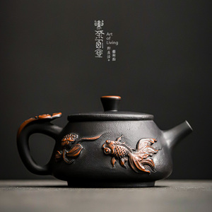 云南建水紫陶壶纯手工杨镇堆雕壶石瓢壶陶瓷泡茶器非紫砂茶壶家用