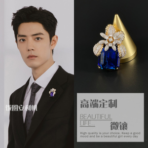 肖战同款坦桑石胸针立体微镶微博之夜斗罗大陆晚会