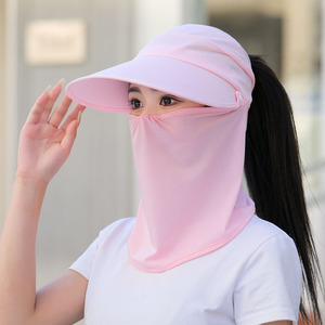 防晒口罩防紫外线女高颜值2024新款遮阳帽子冰丝夏天夏季面罩女士