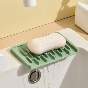 硅胶肥皂盒洗手台导流沥水香皂盒家用厨房卫生间不积水肥皂收纳盒
