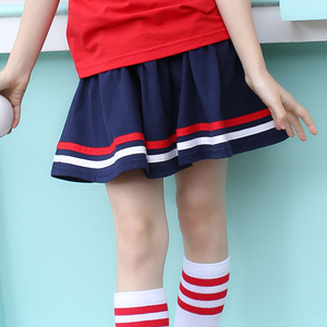 小小古塘月色淘宝小学生校服短裤 红白条男童短裙 儿童藏青绿白条黄