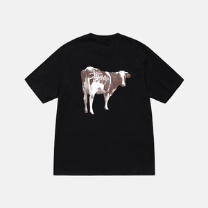 STUSSY GRASSFED TEE奶牛LOGO纯棉半袖T恤男女情侣宽松潮流短袖