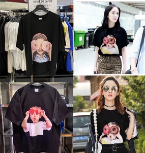 韩国2022代购潮adlv明星同款女孩男孩甜甜圈短袖t恤情侣宇航员夏