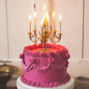欧式复古生日烛台摆件烘焙蛋糕烛台装饰生日蜡烛网红金色银色摆台